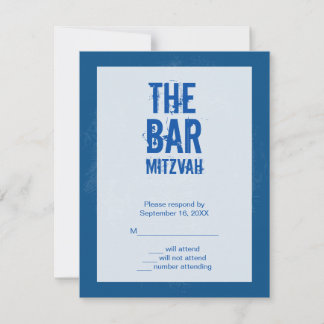 Cartons Réponse Rock Band Bar Mitzvah Répondre Card En Bleu