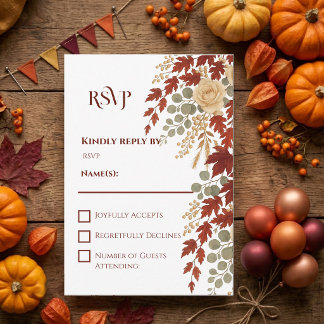 Cartons Réponse Romance d'Automne Félicité d'Automne | Mariage Ivo