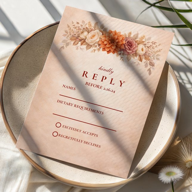 Cartons Réponse Romantic Autumn Garden Wedding (Créateur téléchargé)