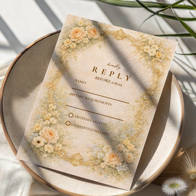 Cartons Réponse Romantic Baroque Garden Wedding (Créateur téléchargé)