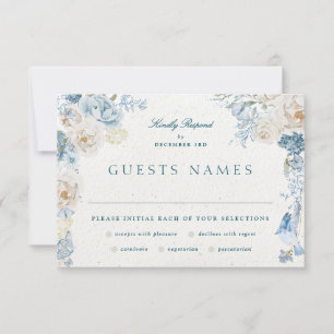 Cartons Réponse Romantique Cotswolds hiver Floral Mariage