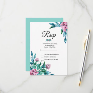 Cartons Réponse Romantique Feminine Floral 40e anniversaire