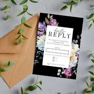 Cartons Réponse Romantique Floral Moody Dark Flowers Mariage