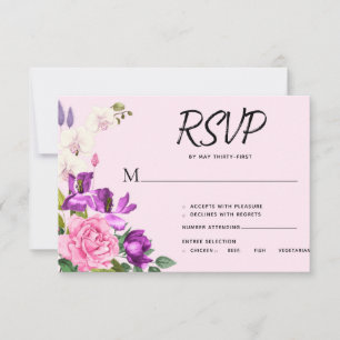 Cartons Réponse Romantique violet rose audacieux Bouquet de fleurs