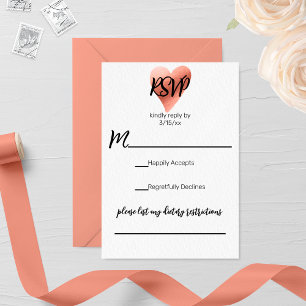 Cartons Réponse Rose chic Gold Mariage de coeur