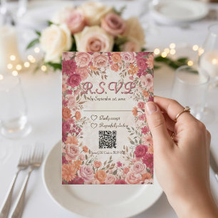 Cartons Réponse Rose et rouge, florale romantique de printemps, co
