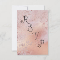 Rose Gold Faux Foil Texture et Foliage