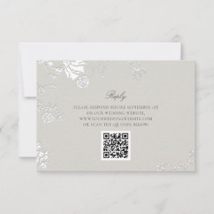 Cartons Réponse Rose Ivory Sonnet Formel Classique Code QR Mariage