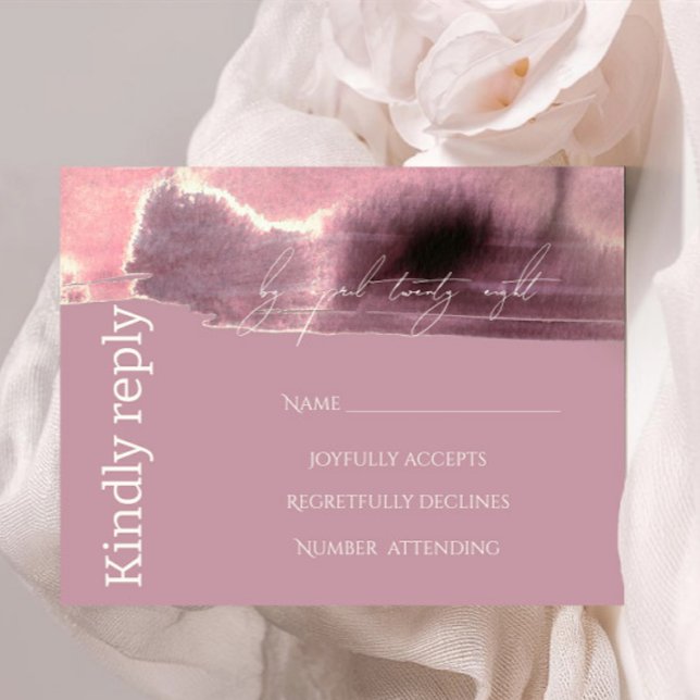 Cartons Réponse Rose moderne, simple, Mauve Dusty (Créateur téléchargé)