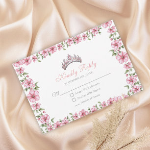 Cartons Réponse Rose Pâle Argent Mis Quince Paillettes Quinceañera