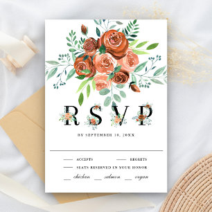 Cartons Réponse Rose Terracotta Florale Orange Brûlée Terreuse de