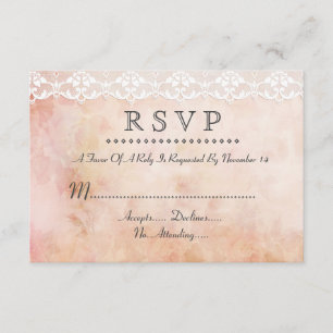 Cartons Réponse Rose Vintage romantique et mariage de dentelle RSV