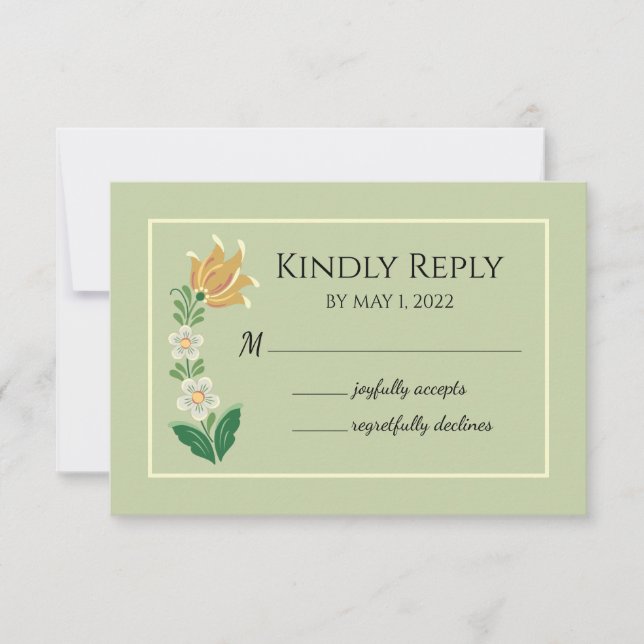 Cartons Réponse Rosemaling vert et or (Devant)