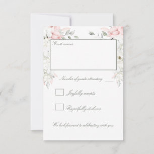 Cartons Réponse Roses blanches et bleues Jardin Floral Mariage Ret