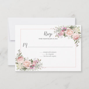 Cartons Réponse Roses de cœur Roses Cadre Floral Rose  