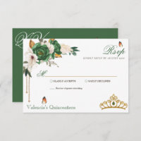 Roses d'or vert Elégant or Tiara Quinceanera