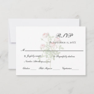 Cartons Réponse Roses Roses Florales Élégant Formel Mariage Classi