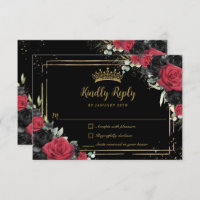 Roses rouges noires Floral or Quinceañera Sweet 16