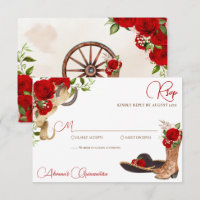 Roses rouges Vintage Charro Quinceanera Ouest