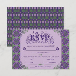 Cartons Réponse Roue horizontale d'art nouveau à chardon violet