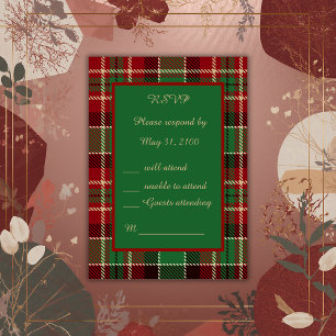 Cartons Réponse rouge vert noir écossais celtique tartan mariage