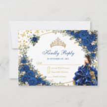 Royal Blue Papillon Doré Quinceañera