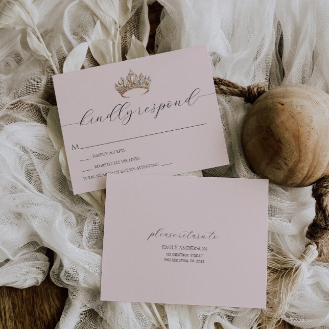 Cartons Réponse Royal Princess Crown Girl Birthday Party (Créateur téléchargé)