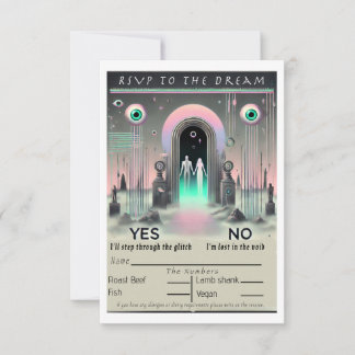Cartons Réponse 🌌 "RSVP to the Dream : Weirdcore Mariage Card" 🌌