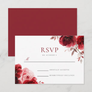 Cartons Réponse Ruby Red Vine Luxe Radiant Floral Mariage