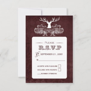 Cartons Réponse Russe Antler Deer Winter Mariage de bois