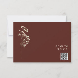 Cartons Réponse Russe Beet Red Gypsophila QR Code Mariage
