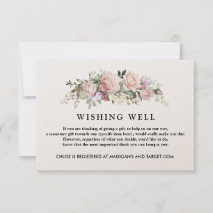 Cartons Réponse Russe Blush Mariage Wishing Well Card