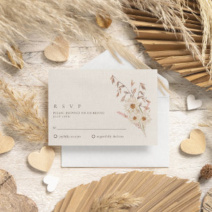 Cartons Réponse Russe Boho Fleur sauvage Mariage bohème