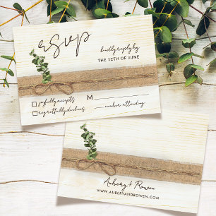 Cartons Réponse Russe Boho Floral Eco Wood Eucalyptus Mariage