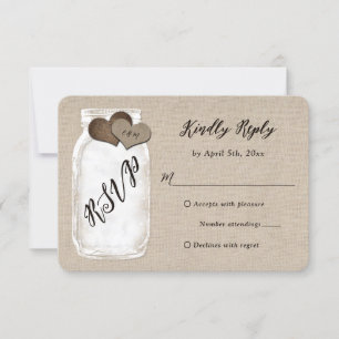 Cartons Réponse Russe Pays Mason Jar Burlap Mariage