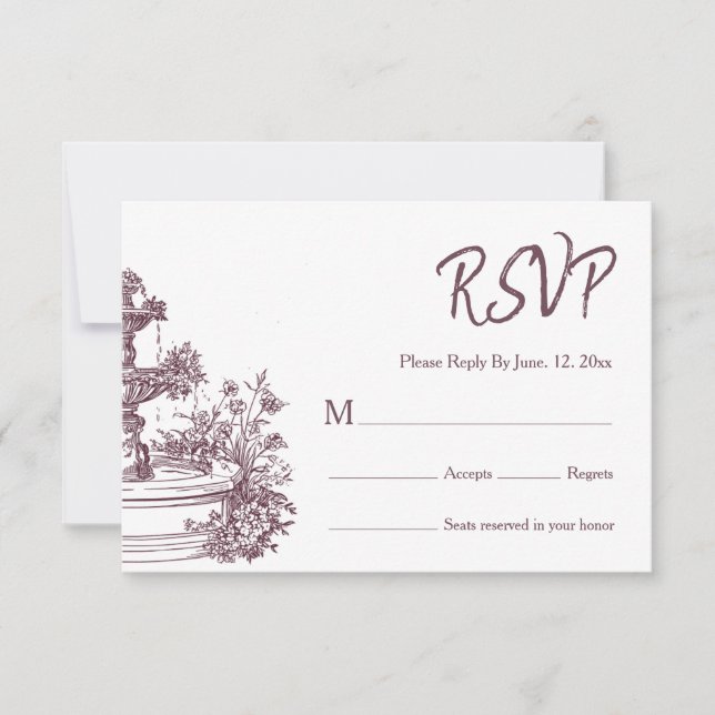 Cartons Réponse Rustic Burgundy Wildflower Wreath Wedding Details (Devant)