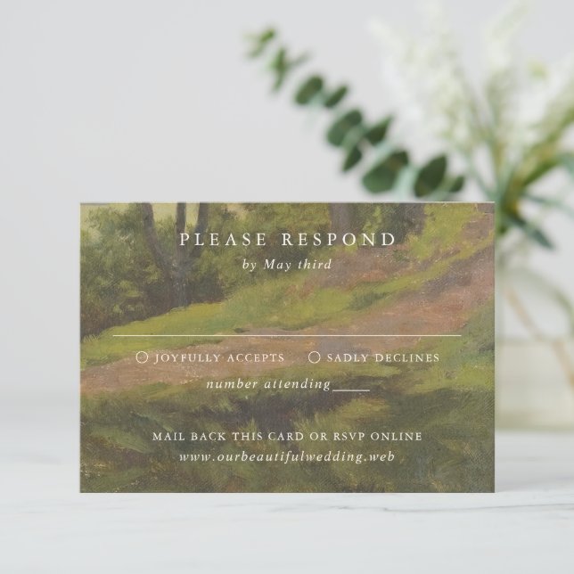 Cartons Réponse Rustic Forest Elegant Wedding (Debout devant)