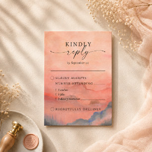 Cartons Réponse Rustic Mountain Sunset Aquarelle Choix de repas