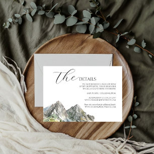 Cartons Réponse Rustic Woodland Mountain Forest Détails du Mariage