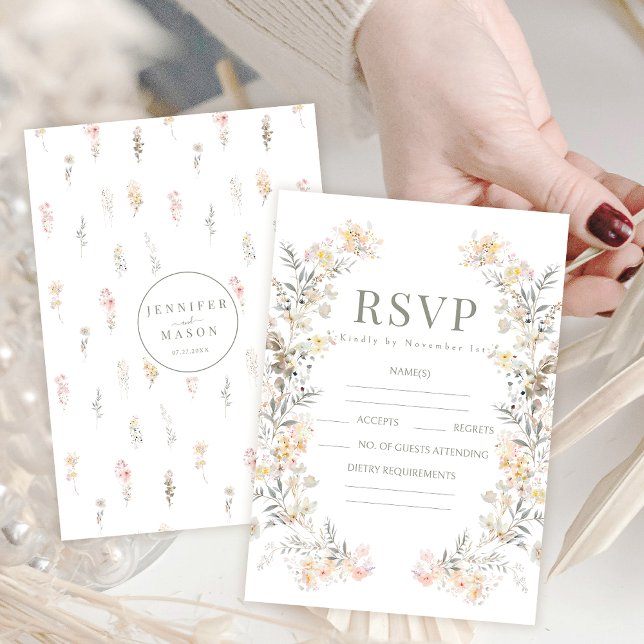 Cartons Réponse Rustique Automne Minuscule Fleur sauvage Mariage c (Créateur téléchargé)