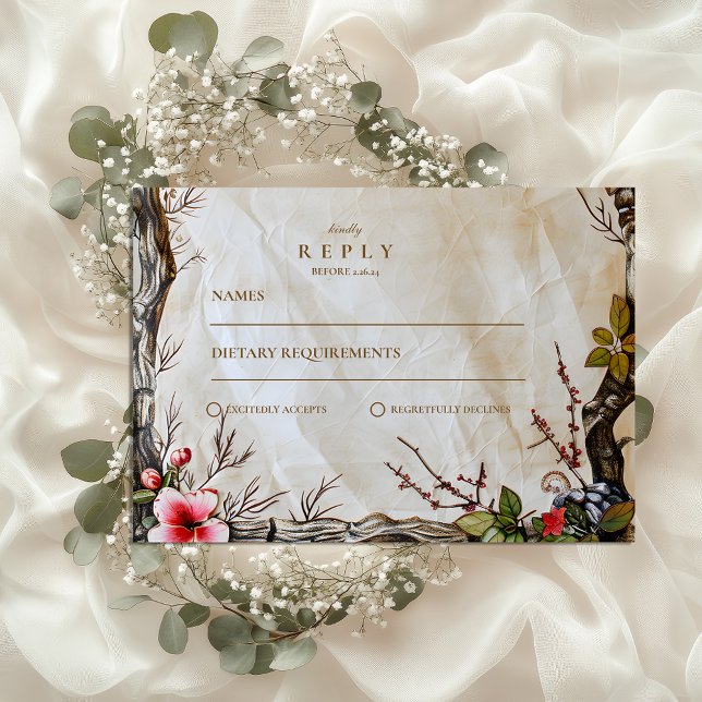 Cartons Réponse Rustique Berry Mariage d'automne (Créateur téléchargé)