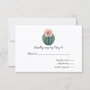 Cartons Réponse Rustique Blush Cactus Botanique Nature Mariage du 