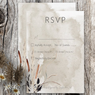 Cartons Réponse Rustique Boho Bouquet Mariage moderne