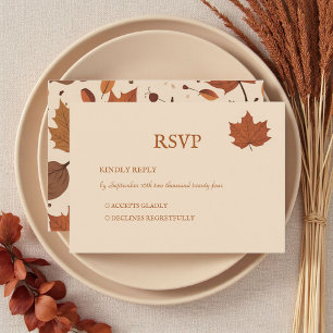 Cartons Réponse Rustique Brown Beige Brûlé Orange Floral Automne R