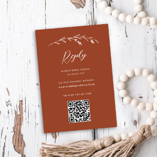 Cartons Réponse Rustique Chic Fleur sauvage en terre cuite Mariage