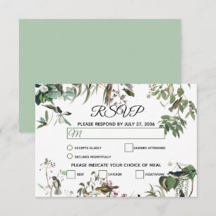 Cartons Réponse Rustique Eucalyptus Feuille Vintage Mariage de ver