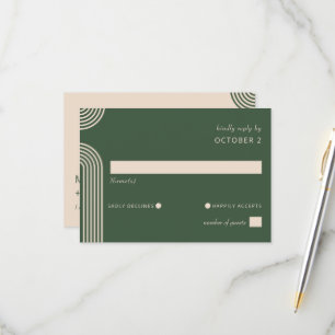 Cartons Réponse Rustique Neutre Vert Arché Mariage moderne