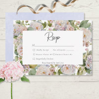 Rustique Pastel Hydrangea Floral Monogramme Blanc