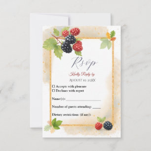 Cartons Réponse Rustique romantique Berry Mariage photo Retour