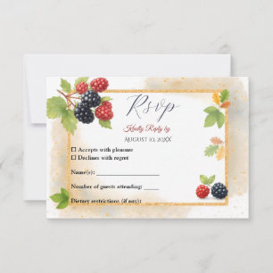 Cartons Réponse Rustique romantique Berry Mariage photo Retour